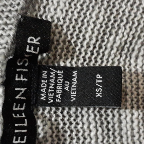 Eileen Fisher Women's Organic Cotton Linen Slub Cardigan Gray Boxy Long Size XS - Picture 5 of 6